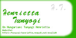 henrietta tunyogi business card
